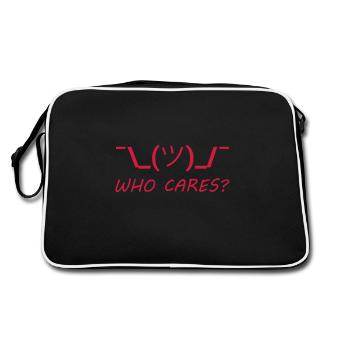 WHO CARES (v) - Retro Bag - black/white - Back