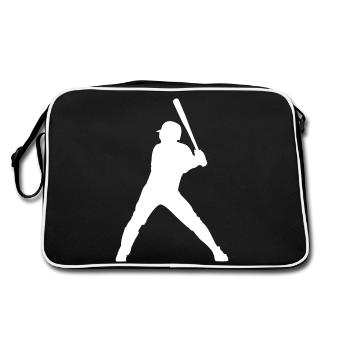 Baseball Batter Player Sports Gift - Retro Bag - black/white - Back