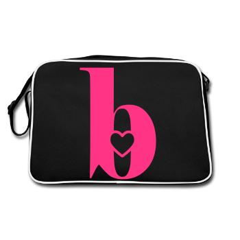 Lettre b Lettre initiale avec cœur - Sac Retro - noir/blanc - Dos
