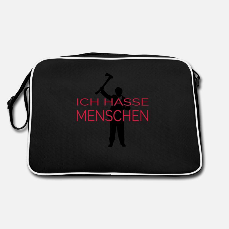 ICH HASSE MENSCHEN (v) Retro Tasche