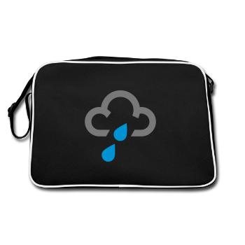 symbole météo icône nuage gris pluie pluie - Sac Retro - noir/blanc - Dos