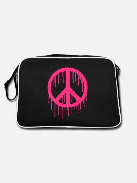 Trendy modern Graffiti style Peace - Retro Bag - black/white - Back