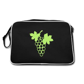 grappe raisin vigne feuille 27 - Sac Retro - noir/blanc - Dos