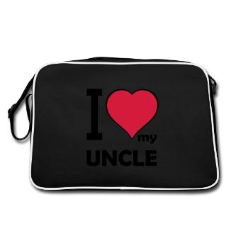 i love my uncle - Retro Tasche - Schwarz/Weiß - Hinten
