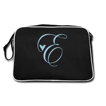 Monogram E Heart Vine - Retro Bag - black/white - Back