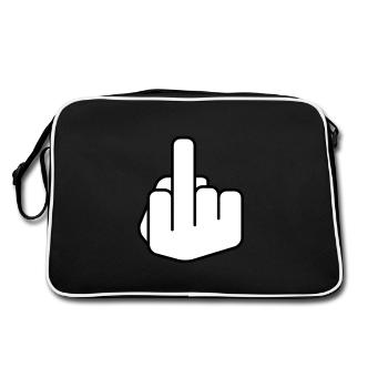 Doigt d'honneur picto - Sac Retro - noir/blanc - Dos