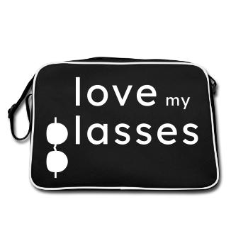 Love my Glasses belle idée cadeau - Sac Retro - noir/blanc - Dos