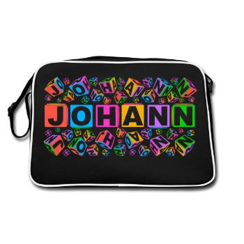 JOHANN colourful cubes - Retro Tasche - Schwarz/Weiß - Hinten