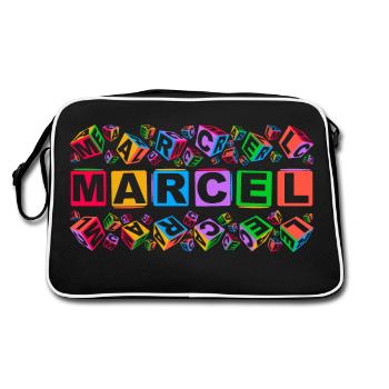 MARCEL colourful cubes - Retro Tasche - Schwarz/Weiß - Hinten