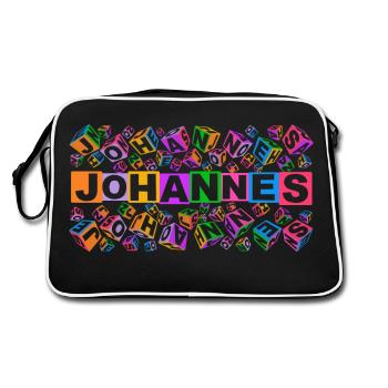 JOHANNES colourful cubes - Retro Tasche - Schwarz/Weiß - Hinten