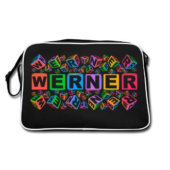 WERNER colourful cubes - Retro Tasche - Schwarz/Weiß - Hinten