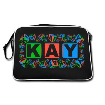 KAY colourful cubes - Retro Tasche - Schwarz/Weiß - Hinten