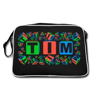 TIM colourful cubes - Retro Tasche - Schwarz/Weiß - Hinten