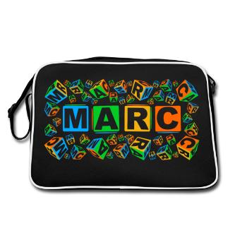 MARC colourful cubes - Retro Tasche - Schwarz/Weiß - Hinten