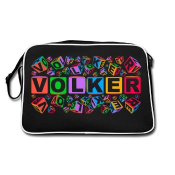 VOLKER colourful cubes - Retro Tasche - Schwarz/Weiß - Hinten