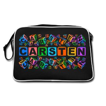 CARSTEN colourful cubes - Retro Tasche - Schwarz/Weiß - Hinten