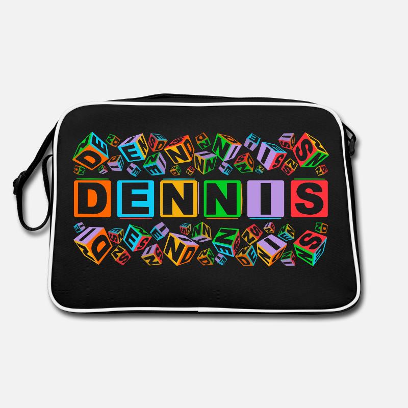 DENNIS colourful cubes - Retro Tasche - Schwarz/Weiß