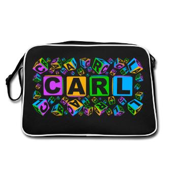 CARL colourful cubes - Retro Tasche - Schwarz/Weiß - Hinten