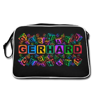 GERHARD colourful cubes - Retro Tasche - Schwarz/Weiß - Hinten