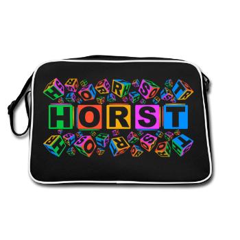 HORST colourful cubes - Retro Tasche - Schwarz/Weiß - Hinten