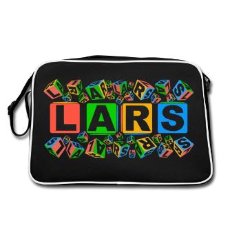 LARS colourful cubes - Retro Tasche - Schwarz/Weiß - Hinten