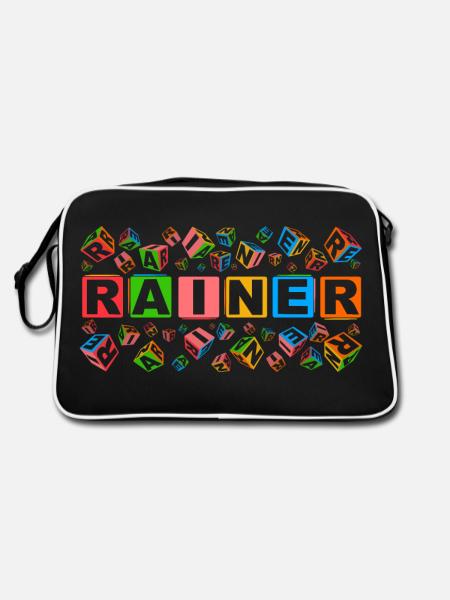 RAINER colourful cubes - Retro Tasche - Schwarz/Weiß - Hinten