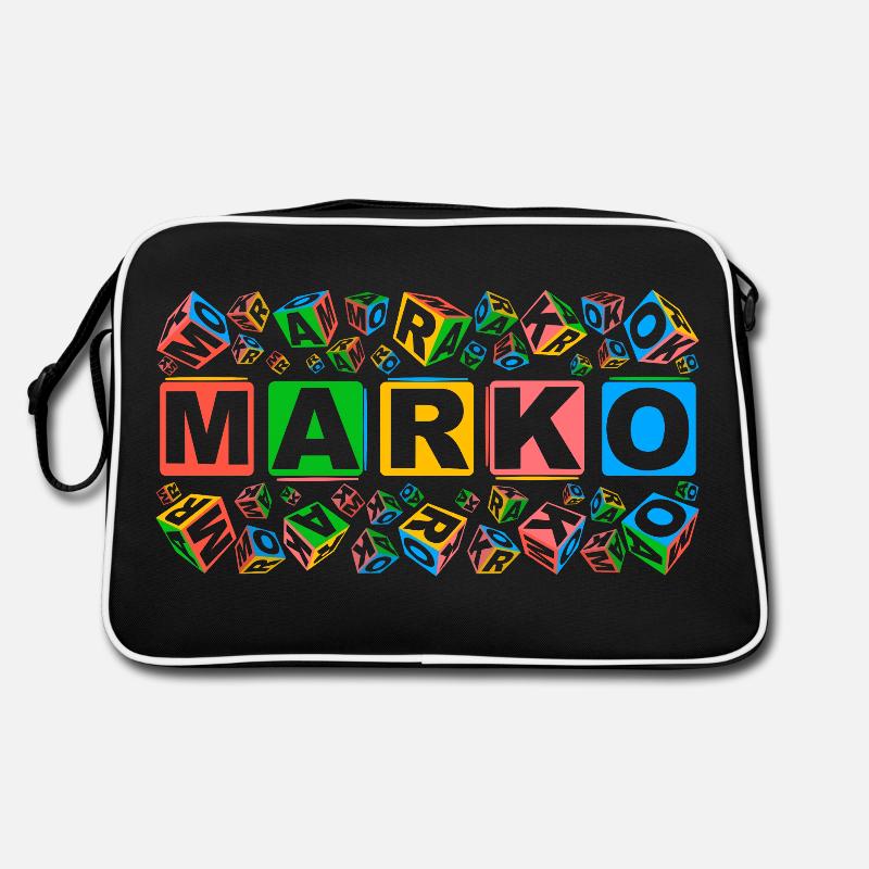 MARKO colourful cubes - Retro Tasche - Schwarz/Weiß