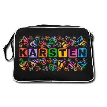 KARSTEN colourful cubes - Retro Tasche - Schwarz/Weiß - Hinten