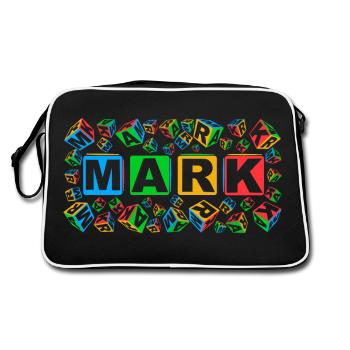 MARK colourful cubes - Retro Tasche - Schwarz/Weiß - Hinten
