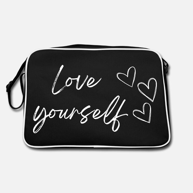 Aimez-vous (texte blanc) Sac Retro