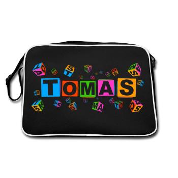 TOMAS colourful cubes - Retro Tasche - Schwarz/Weiß - Hinten