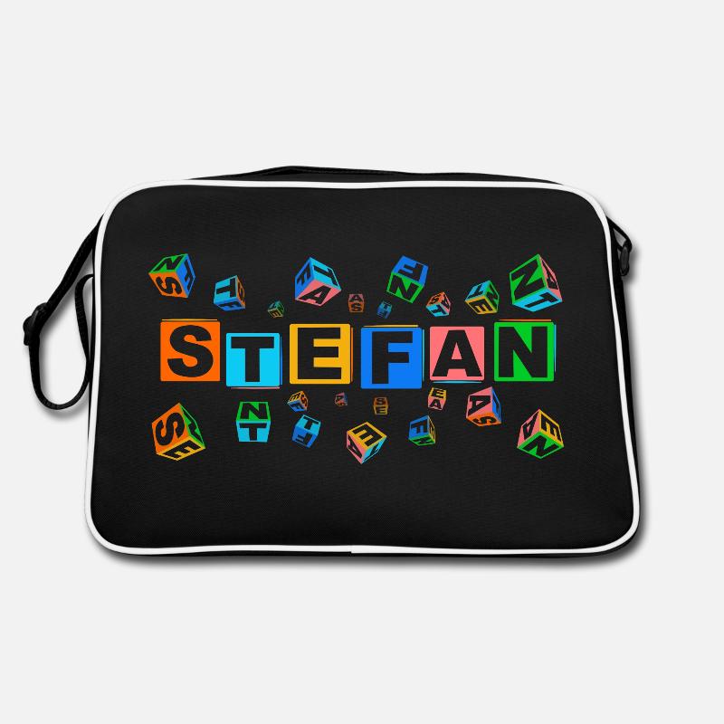 STEFAN colourful cubes - Retro Tasche - Schwarz/Weiß