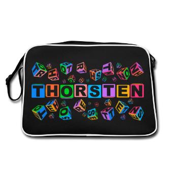 THORSTEN colourful cubes - Retro Tasche - Schwarz/Weiß - Hinten