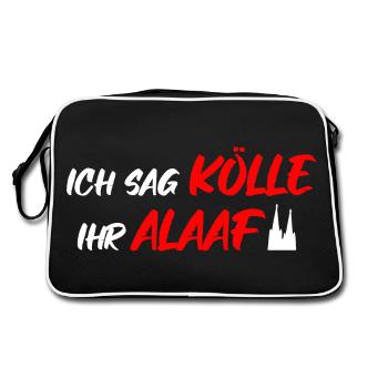 Kölle Alaaf Köln Karneval Kölsch Kölner Dom lustig - Retro Tasche - Schwarz/Weiß - Hinten