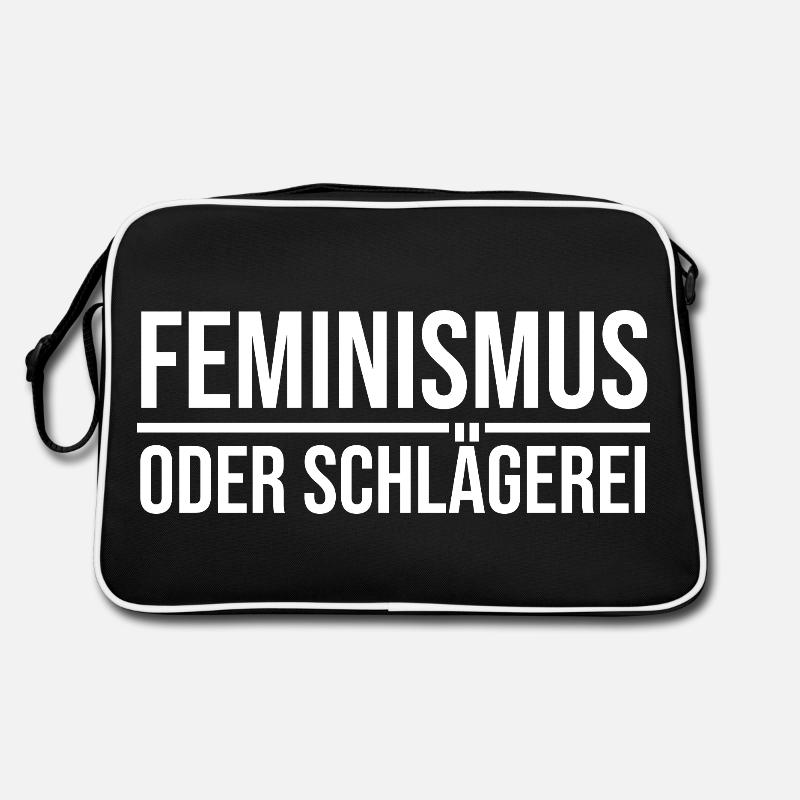 Feminismus oder Schlägerei Retro Tasche