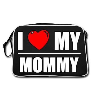 Font design "I love my Mommy" - Retro Bag - black/white - Back
