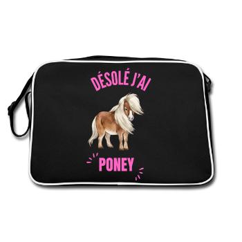 Désolé j'ai Poney - Sac Retro - noir/blanc - Dos