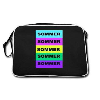 Sommer Sommer Sommer - Retro Tasche - Schwarz/Weiß - Hinten