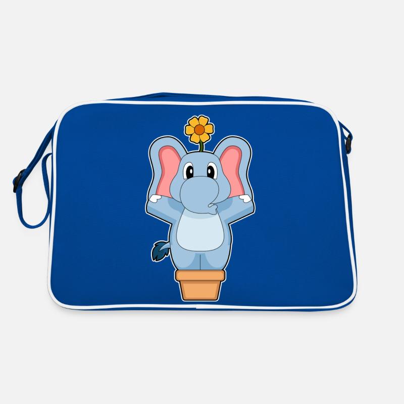 Elefant Blume Retro Tasche