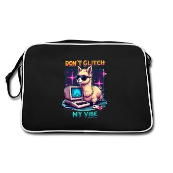 Don't Glitch my Vibe - Retro Gaming Alpaca - Retro Bag - black/white - Back