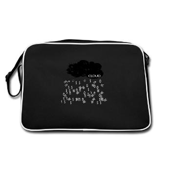 schwarze Wolke Schnee - Retro Tasche - Schwarz/Weiß - Hinten