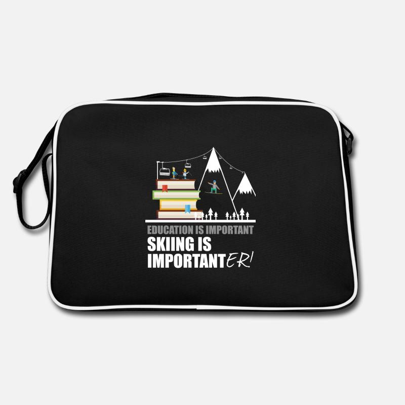 L'éducation est importante Le ski est important! Sac Retro