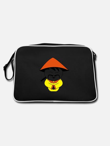 chinese - Retro Tasche - Schwarz/Weiß - Hinten