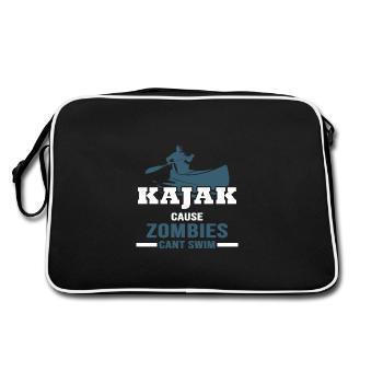 Kayak, Canoë, Pagayage, Rivière-Aventure, Zombie-Kayak - Sac Retro - noir/blanc - Dos