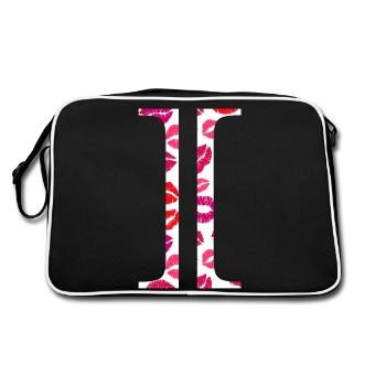 Lettre i bisous - Sac Retro - noir/blanc - Dos