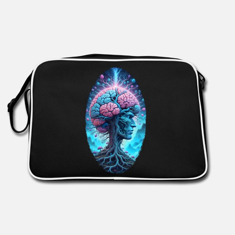 Esprits psychédéliques de la nature - Sac Retro - noir/blanc