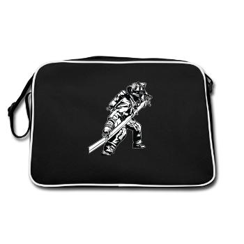 Feuerwehrmann - Retro Tasche - Schwarz/Weiß - Hinten