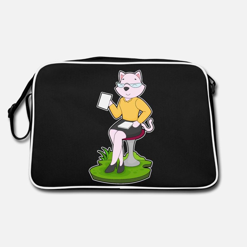 Notes autocollantes de la secrétaire de chat Sac Retro