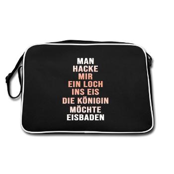 Eisbade-Königin winterbad winterharte Eisbaderin - Retro Tasche - Schwarz/Weiß - Hinten
