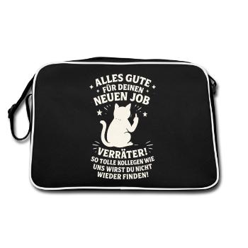 Tout le meilleur pour votre nouvel emploi | Chat de changement d’emploi - Sac Retro - noir/blanc - Dos